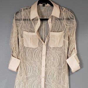 Tan Lace Shirt